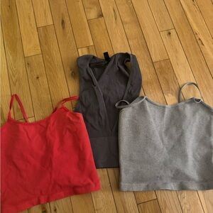 Free people athletic tank Tops Set bundle - Red, Gray, Black